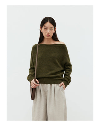 off-shoulder wool sweater