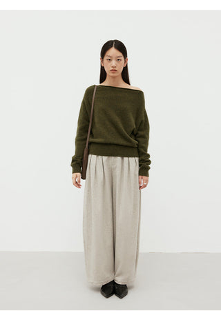 off-shoulder wool sweater