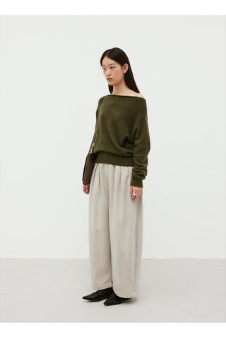 off-shoulder wool sweater