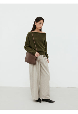 off-shoulder wool sweater