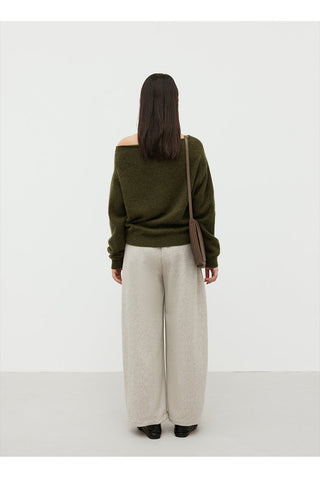 off-shoulder wool sweater