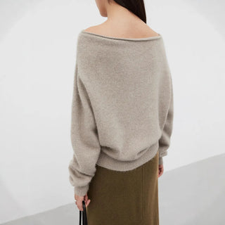 off-shoulder wool sweater
