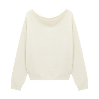 off-shoulder wool sweater