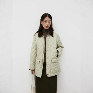 patchwork corduroy coat