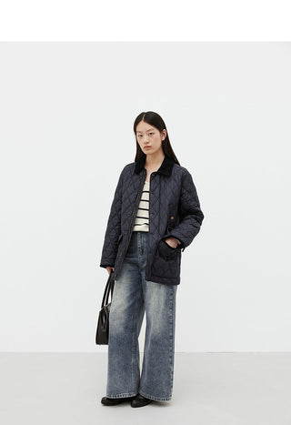 patchwork corduroy coat