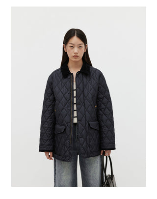 patchwork corduroy coat