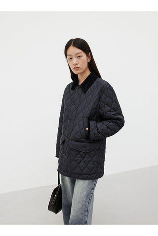 patchwork corduroy coat