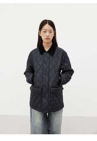 patchwork corduroy coat