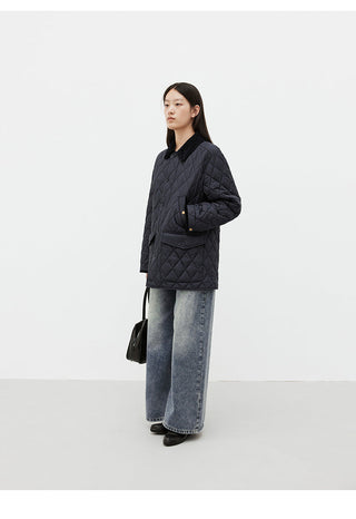 patchwork corduroy coat