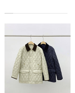 patchwork corduroy coat