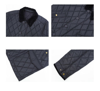 patchwork corduroy coat