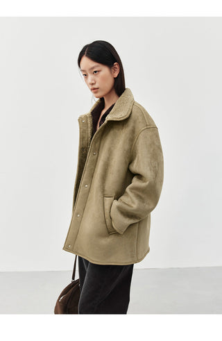 suede fur coat