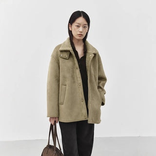 suede fur coat