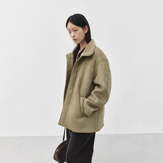 suede fur coat