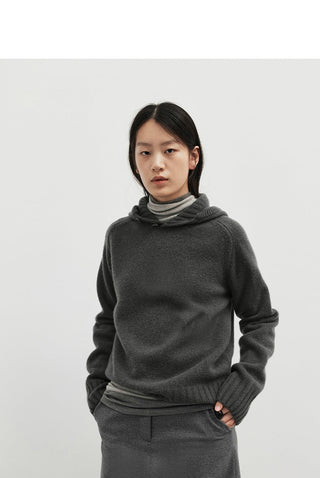 hooded wool sweater