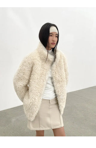 furry wool coat