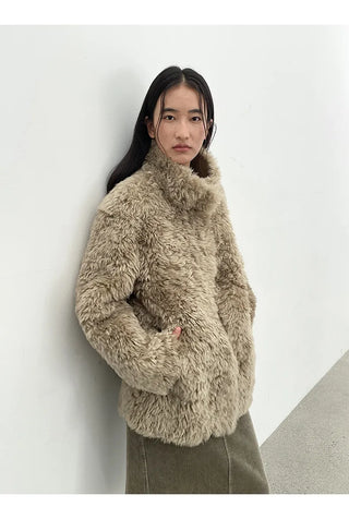 furry wool coat