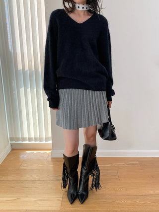 knit pleated skirt