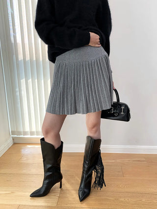 knit pleated skirt