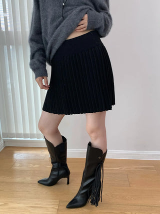 knit pleated skirt
