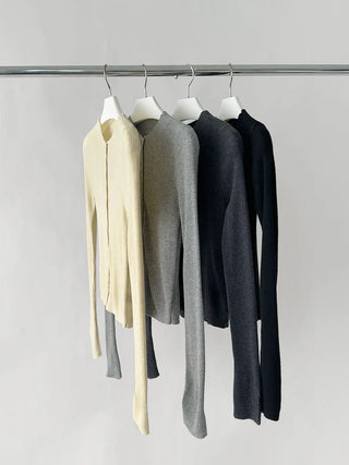 stand collar cardigan