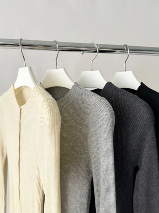 stand collar cardigan