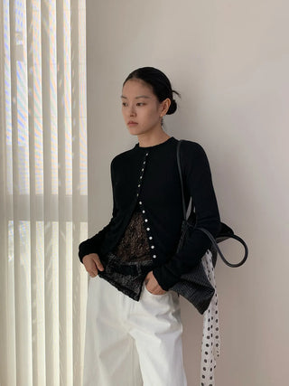 stand collar cardigan