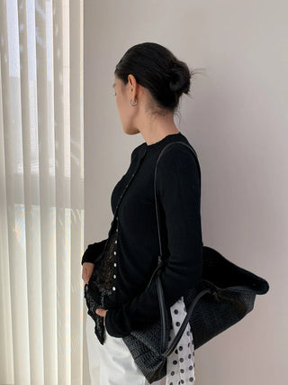 stand collar cardigan