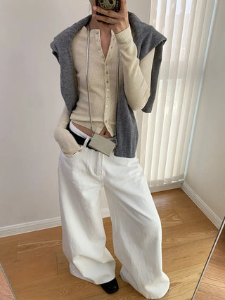 stand collar cardigan