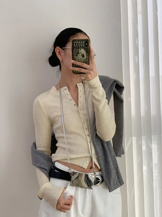 stand collar cardigan