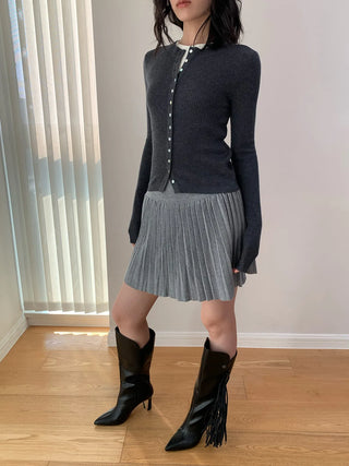 stand collar cardigan