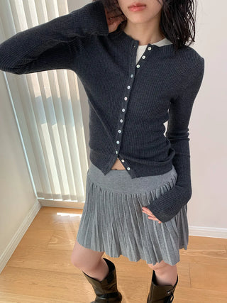 stand collar cardigan