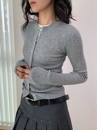 stand collar cardigan