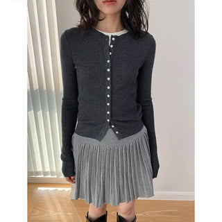 stand collar cardigan