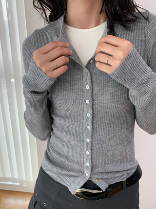 stand collar cardigan