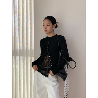 stand collar cardigan