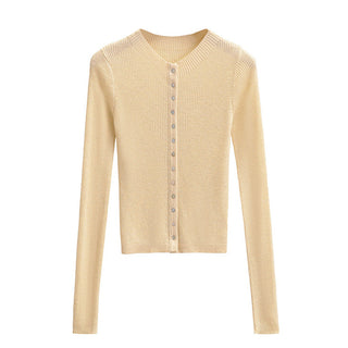 stand collar cardigan