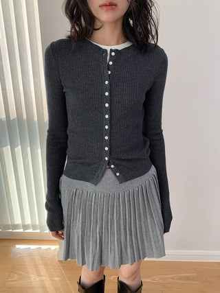 stand collar cardigan