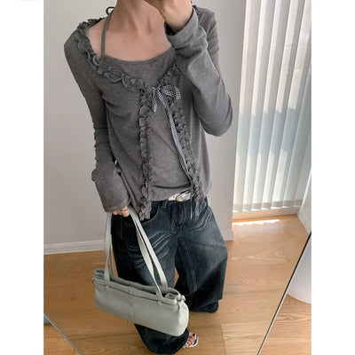 pleated halter tee