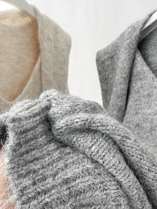 v-neck scarf sweater