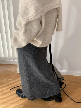 v-neck scarf sweater