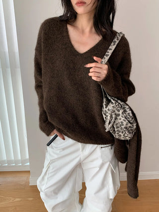 v-neck scarf sweater