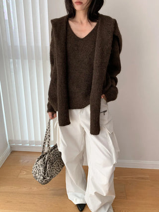 v-neck scarf sweater