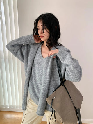 v-neck scarf sweater