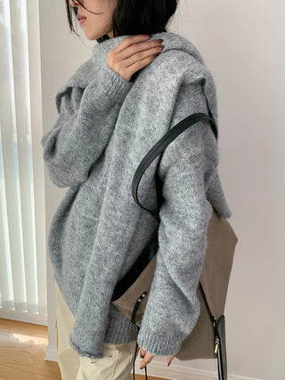 v-neck scarf sweater