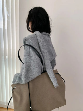 v-neck scarf sweater