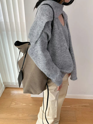 v-neck scarf sweater