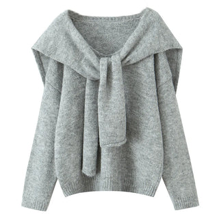 v-neck scarf sweater