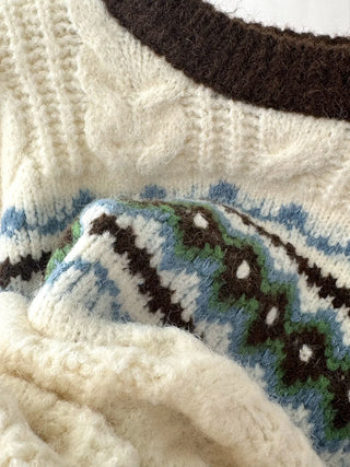 jacquard knit sweater