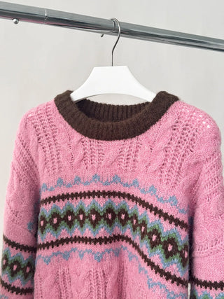 jacquard knit sweater
